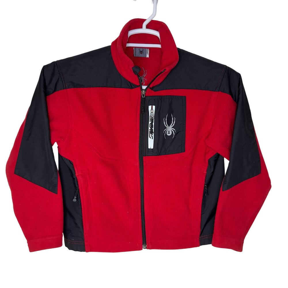 Vintage‎ Spyder Youth Boys Medium Jacket Fleece Red Black Ski Snowboard Y2K